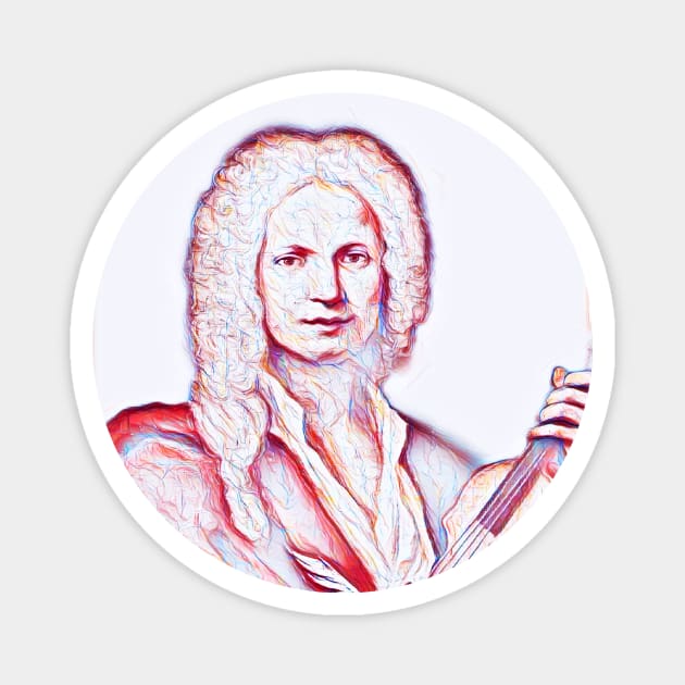 Antonio Vivaldi Portrait | Antonio Vivaldi Artwork | Line Art Magnet by JustLit